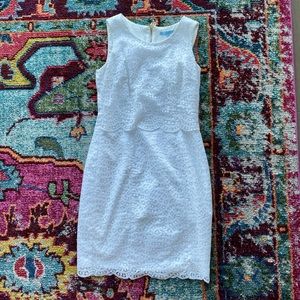 Antonio Melani White Lace Two-Tier Dress
